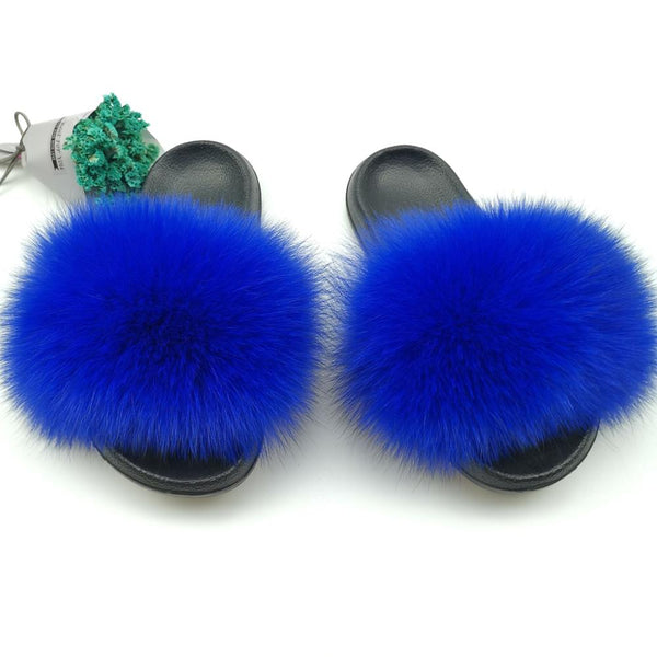 Cute Plush Fox Hair Fluffy Slippers