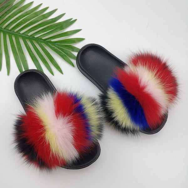 Cute Plush Fox Hair Fluffy Slippers