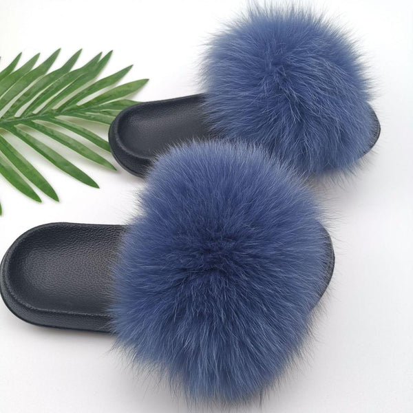 Cute Plush Fox Hair Fluffy Slippers