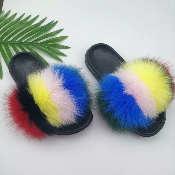 Cute Plush Fox Hair Fluffy Slippers