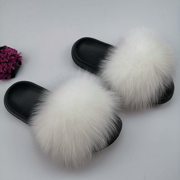 Cute Plush Fox Hair Fluffy Slippers