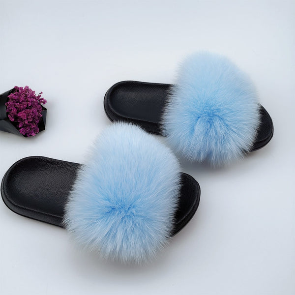 Cute Plush Fox Hair Fluffy Slippers