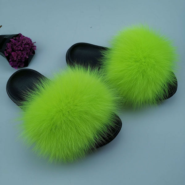 Cute Plush Fox Hair Fluffy Slippers