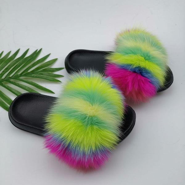 Cute Plush Fox Hair Fluffy Slippers