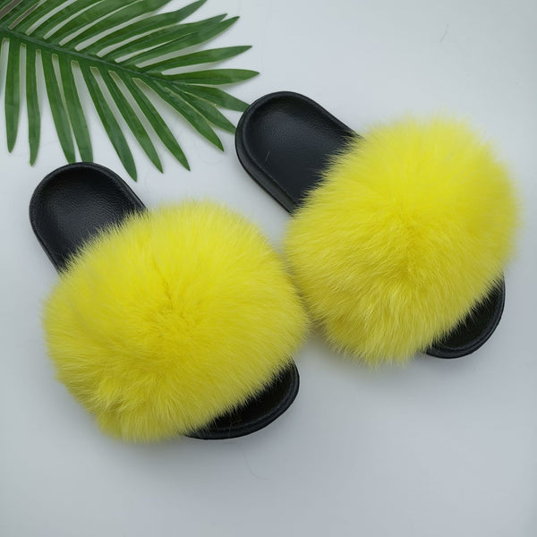 Cute Plush Fox Hair Fluffy Slippers