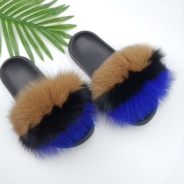 Cute Plush Fox Hair Fluffy Slippers