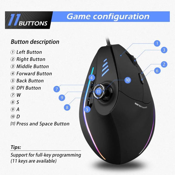 Wired Vertical Gaming Mouse