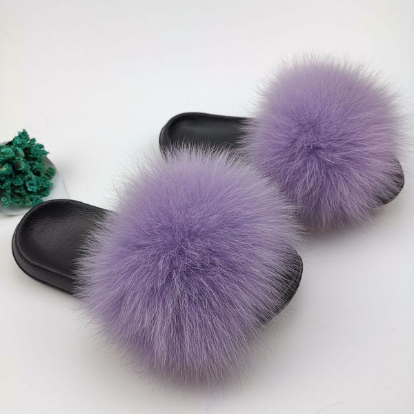 Cute Plush Fox Hair Fluffy Slippers