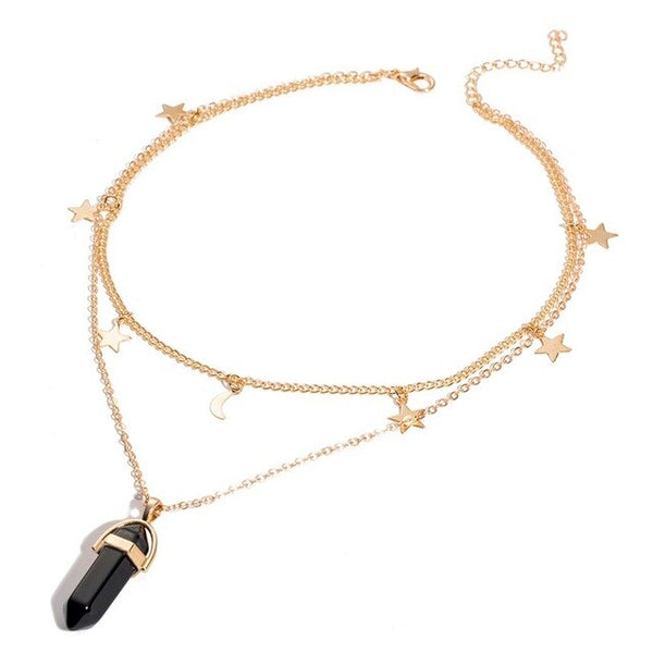 Star Pendant Tattoo Choker Necklace for Women