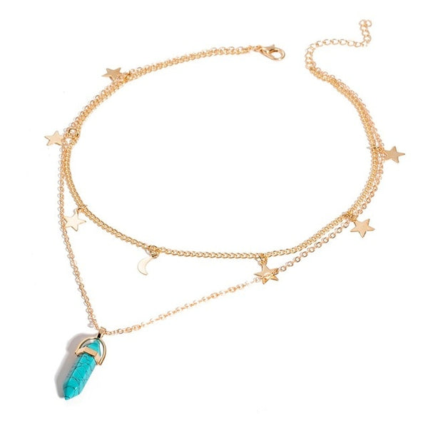 Star Pendant Tattoo Choker Necklace for Women