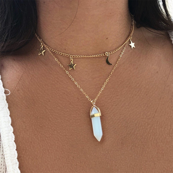 Star Pendant Tattoo Choker Necklace for Women