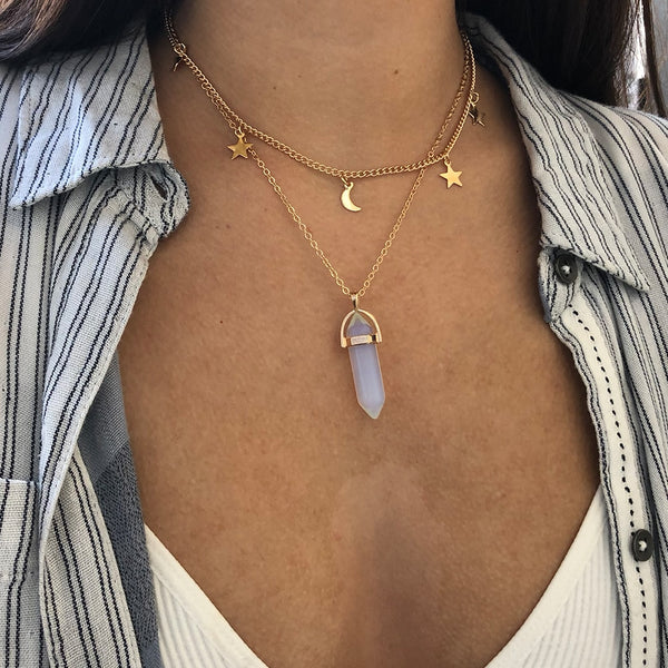 Star Pendant Tattoo Choker Necklace for Women